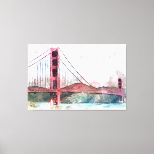 San Francisco, CA - Golden Gate Bridge Large Clock Canvas Afdruk (Voorkant)