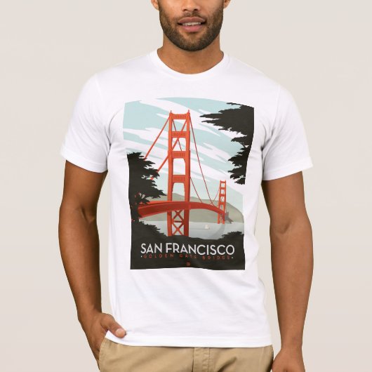 San Francisco, CA - Golden Gate Bridge T-shirt (Voorkant)