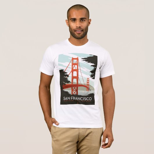 San Francisco, CA - Golden Gate Bridge T-shirt (Voorkant volledig)