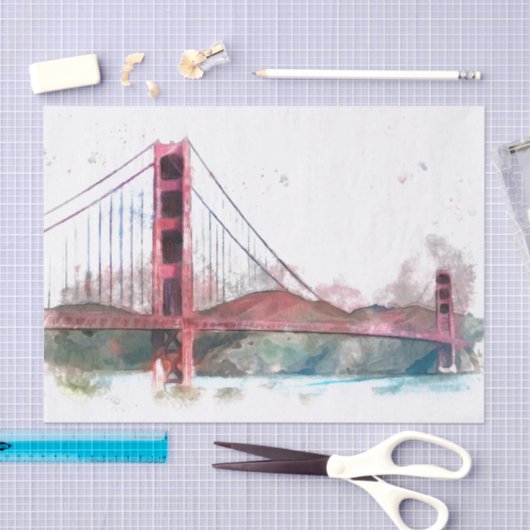 San Francisco, CA - Golden Gate Bridge Tissuepapier (Craft)