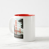 San Francisco, CA - Golden Gate Bridge Tweekleurige Koffiemok (Voorkant links)