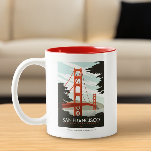 San Francisco, CA - Golden Gate Bridge Tweekleurige Koffiemok