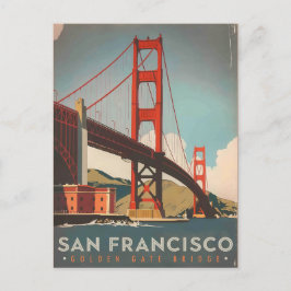 San Francisco, CA - Golden Gate Bridge vintage Briefkaart