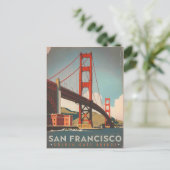 San Francisco, CA - Golden Gate Bridge vintage Briefkaart (Staand voorkant)