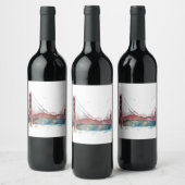 San Francisco, CA - Golden Gate Bridge Wijn Etiket (Flessen)