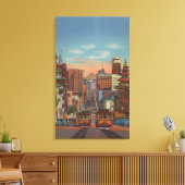 San Francisco, CA - Kabelauto's omhoog Canvas Afdruk (Insitu (Woonkamer))