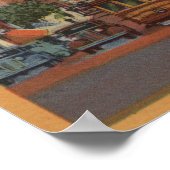 San Francisco, CA - Kabelauto's omhoog Poster (Hoek)