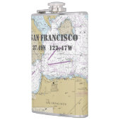 San Francisco CA Latitude Lengtegraad Nautisch Heupfles (Links)