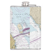 San Francisco CA Latitude Lengtegraad Nautisch Heupfles (Achterkant)