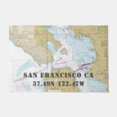 San Francisco CA Latitude Nautische boot met lengt Deurmat (Voorkant)