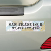 San Francisco CA Latitude-navigatie Bumpersticker (Op auto)