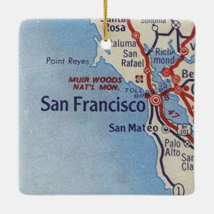 San Francisco CA Map Keramisch Ornament