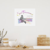 San Francisco, CA met regenboogkleuren Poster (Keuken)