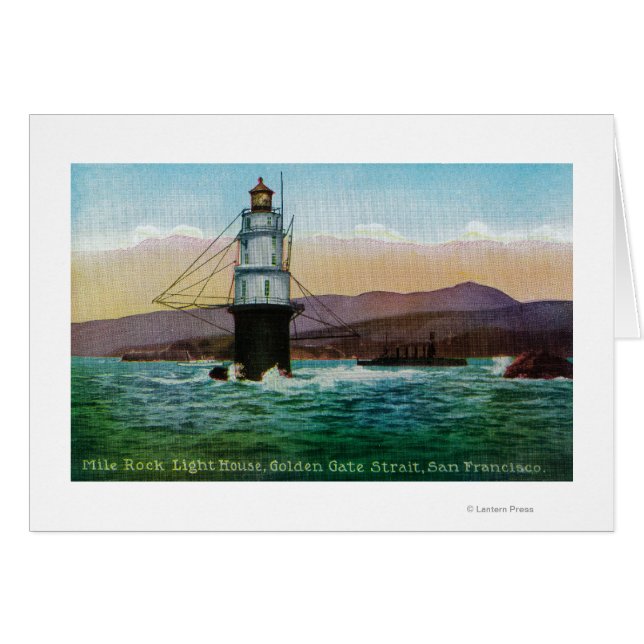 San Francisco, CA Mile Rock Light House (Voorkant Horizontaal)