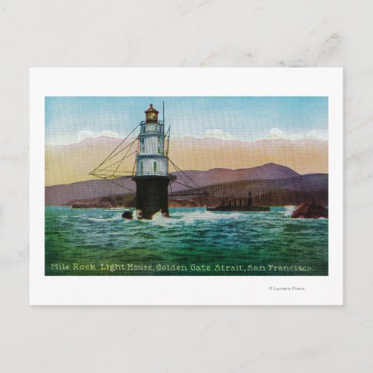 San Francisco, CA Mile Rock Light House Briefkaart (Voorkant)