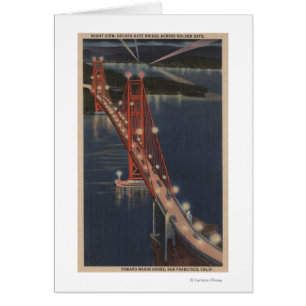 San Francisco, CA - Nacht Uitzicht Golden Gate