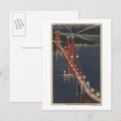 San Francisco, CA - Nacht Uitzicht Golden Gate Briefkaart (Voorkant / Achterkant)