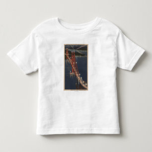 San Francisco, CA - Nacht Uitzicht Golden Gate Kinder Shirts