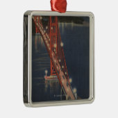 San Francisco, CA - Nacht Uitzicht Golden Gate Metalen Ornament (Rechts)