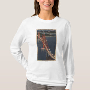 San Francisco, CA - Nacht Uitzicht Golden Gate T-shirt