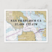 San Francisco CA Nautical Chart Latitude Longitude Briefkaart (Voorkant)