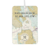 San Francisco CA Nautical Chart Monogram Luchtverfrisser (Voorkant)