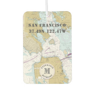 San Francisco CA Nautical Chart Monogram Luchtverfrisser
