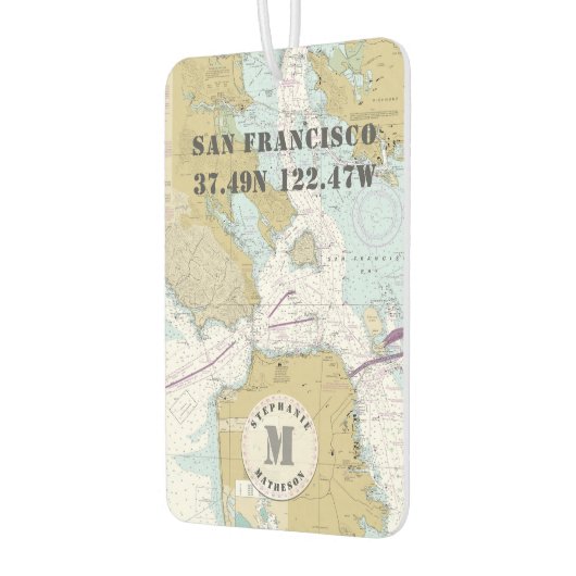 San Francisco CA Nautical Chart Monogram Luchtverfrisser (Links)