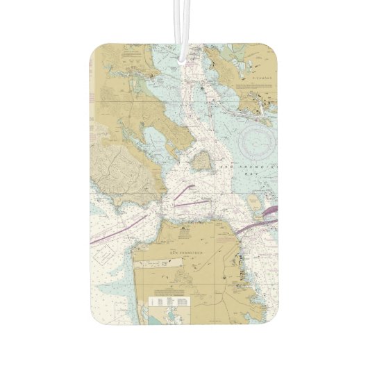 San Francisco CA Nautical Chart Monogram Luchtverfrisser (Achterkant)