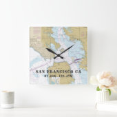San Francisco CA Nautical Chart Vierkante Klok (Huis)