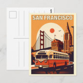  San Francisco, CA oude bus op weg geschenken Briefkaart (Voorkant / Achterkant)