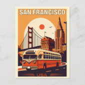  San Francisco, CA oude bus op weg geschenken Briefkaart (Voorkant)