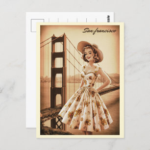 San Francisco, CA oude bus op weg geschenken Briefkaart