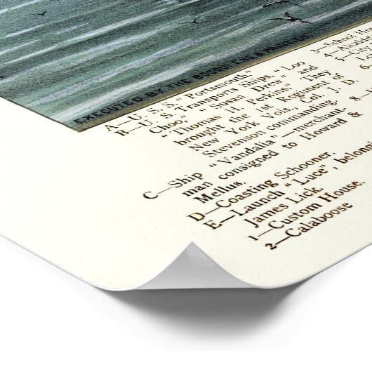 San Francisco, CA Panoramic Map - 1847 Poster (Hoek)