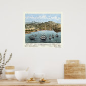 San Francisco, CA Panoramic Map - 1847 Poster (Keuken)