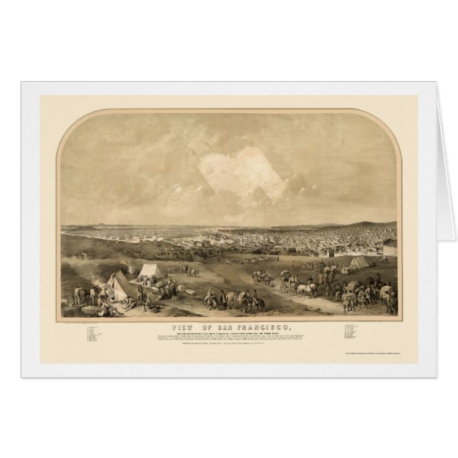 San Francisco, CA Panoramic Map - 1851 (Voorkant Horizontaal)
