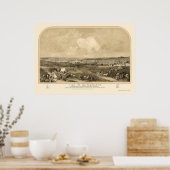 San Francisco, CA Panoramic Map - 1851 Poster (Keuken)