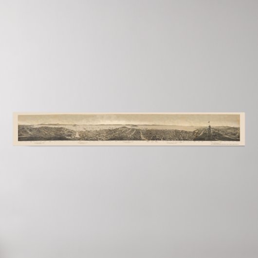 San Francisco, CA Panoramic Map - 1862 Poster (Voorkant)