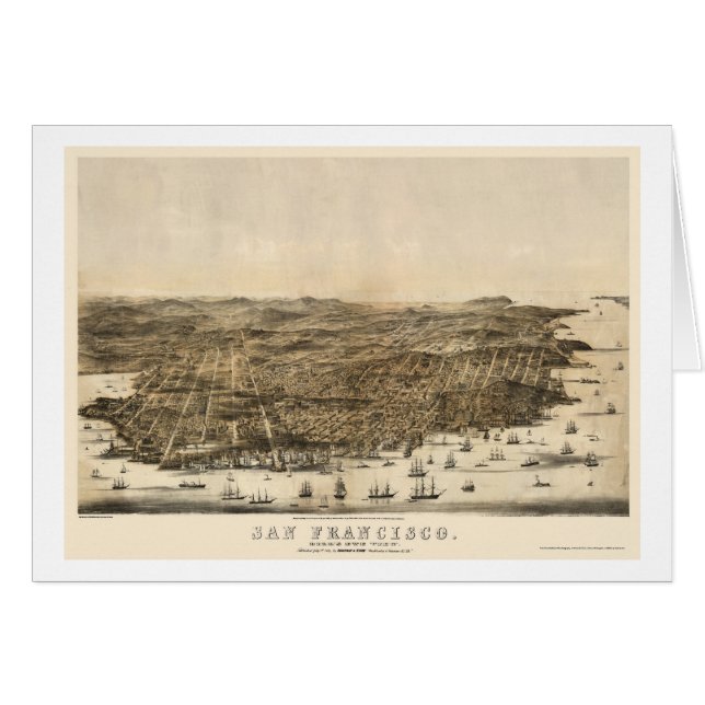 San Francisco, CA Panoramic Map - 1864   (Voorkant Horizontaal)