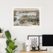 San Francisco, CA Panoramic Map - 1868 Poster (Thuiskantoor)
