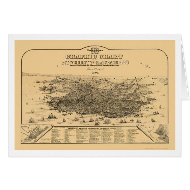 San Francisco, CA Panoramic Map - 1875 (Voorkant Horizontaal)