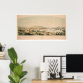 San Francisco, CA. Panoramische kaart 1849 (1626A) Poster (Thuiskantoor)