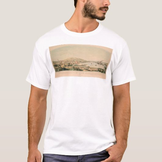 San Francisco, CA. Panoramische kaart 1849 (1626A) T-shirt (Voorkant)
