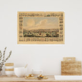 San Francisco, CA. Panoramische kaart 1860 (1162A) Poster (Keuken)
