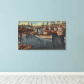 San Francisco, CA Purse-Seiners op Fisherman's Canvas Afdruk (Insitu (Houten vloer))