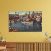 San Francisco, CA Purse-Seiners op Fisherman's Canvas Afdruk (Insitu (Woonkamer))