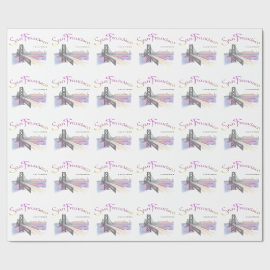 San Francisco, CA Rainbow Colors Cadeaupapier (Vlak)