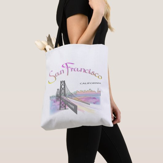 San Francisco, CA, Rainbow, Cool Tote Bag (Dichtbij)