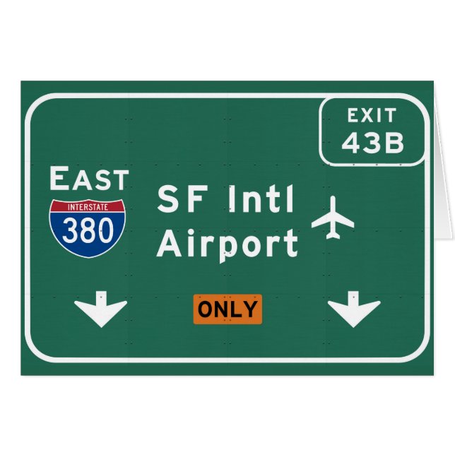 San Francisco CA SFO Airport I-380 E Interstate - (Voorkant Horizontaal)