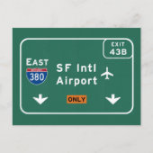 San Francisco CA SFO Airport I-380 E Interstate - Briefkaart (Voorkant)